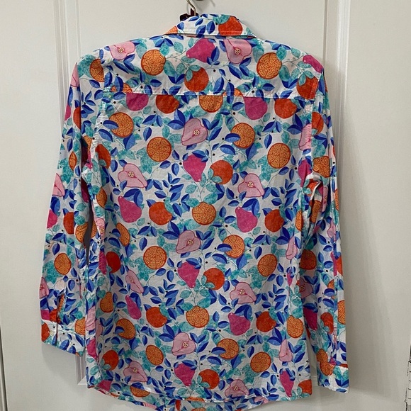 J. McLaughlin Multicolor Fruit Print Button Down Shirt - Picture 3 of 4